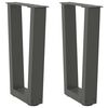 vidaXL 2 db antracitsz&uuml;rke, V-alak&uacute; ac&eacute;l doh&aacute;nyz&oacute;asztal l&aacute;b 38x(42-43,3) cm