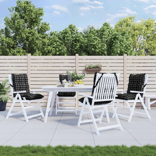 vidaXL 4 db fekete kock&aacute;s oxford sz&ouml;vet alacsony h&aacute;tt&aacute;ml&aacute;j&uacute; sz&eacute;kp&aacute;rna