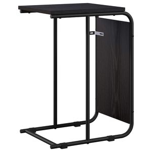 vidaXL Oldal asztal Fekete T&ouml;lgy 40 x 31 x 55 cm Szerelt Fa
