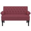 vidaXL bordó szövet pad háttámlával 120 x 62 x 75,5 cm