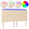 vidaXL kr&eacute;msz&iacute;nű sz&ouml;vet LED-es fejt&aacute;mla 180x5x118/128 cm