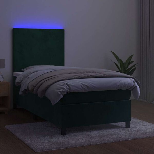 vidaXL s&ouml;t&eacute;tz&ouml;ld b&aacute;rsony rug&oacute;s &eacute;s LED-es &aacute;gy matraccal 100x200 cm