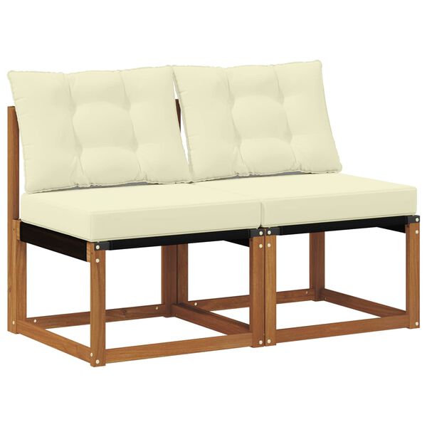 vidaXL 2 Darab K&uuml;lt&eacute;ri K&ouml;z&eacute;pső kanap&eacute; T&ouml;m&ouml;r ak&aacute;cfa &eacute;s Textilene sz&ouml;vet