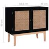 vidaXL fekete MDF és rattan tálalószekrény 88,5 x 40 x 80 cm