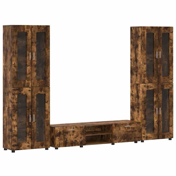 vidaXL TV szekr&eacute;ny garnit&uacute;ra fi&oacute;kkal FLORIN F&uuml;st&ouml;lt t&ouml;lgy Faanyag