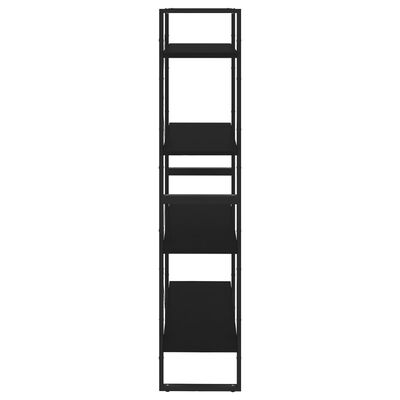 vidaXL négyszintes fekete forgácslap könyvszekrény 80 x 30 x 140 cm