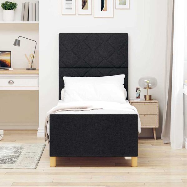 vidaXL &Aacute;gykeret fejt&aacute;ml&aacute;val Fekete 80 x 200 cm sz&ouml;vet