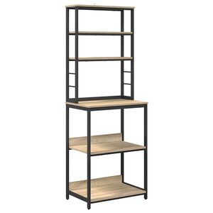vidaXL Konyhai polc 5 szintes 60 x 40 x 168 cm Szerelt Fa Sonoma t&ouml;lgy