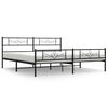 vidaXL fekete f&eacute;m &aacute;gykeret fej- &eacute;s l&aacute;bt&aacute;ml&aacute;val 183 x 213 cm