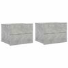 vidaXL 2 db betonsz&uuml;rke szerelt fa &eacute;jjeliszekr&eacute;ny 40 x 30 x 30 cm