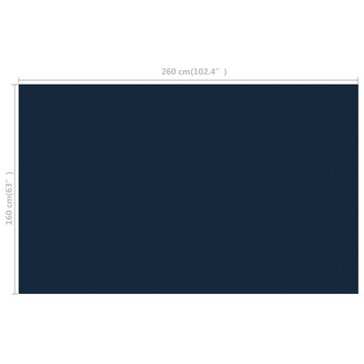 vidaXL fekete és kék napelemes lebegő PE medencefólia 260 x 160 cm
