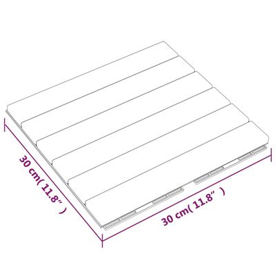 vidaXL 10 db tömör tíkfa függőleges mintás padlólap 30 x 30 cm