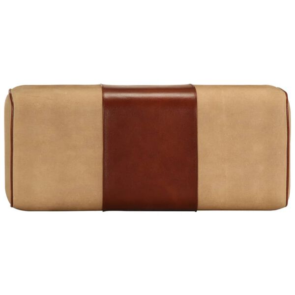 vidaXL barna val&oacute;di bőr &eacute;s t&ouml;m&ouml;r mang&oacute;fa tornapad 58 cm