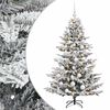 vidaXL Műkar&aacute;csonyfa g&ouml;mbbel 150 cm 150 LED Meleg feh&eacute;r PE &eacute;s PVC