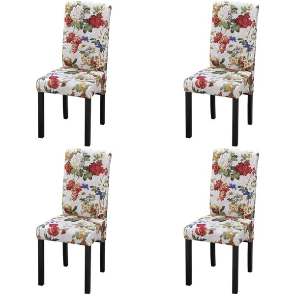 vidaXL 4 db többszínű szövet étkezőszék