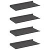 vidaXL Lebegő polc Falra szerelhető 4 pcs Fekete 40 x 18 x 2,5 cm Ac&eacute;l