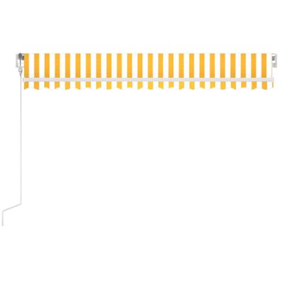vidaXL sárga-fehér szélérzékelős és LED-es napellenző 450 x 350 cm