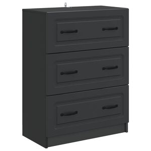vidaXL Fi&oacute;kos szekr&eacute;ny Fekete 66 x 34,5 x 87 cm Szerelt Fa