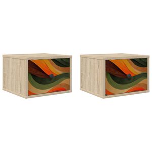 vidaXL Fali &eacute;jjeli szekr&eacute;ny BONN 2 db Sonoma T&ouml;lgy 36 x 33 x 25 cm