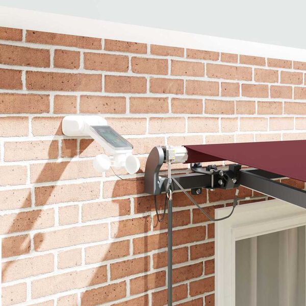 vidaXL burgundi vörös automata kihúzható LED-es napellenző 300x250 cm