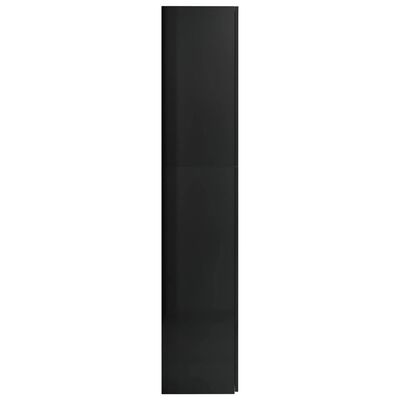 vidaXL magasfényű fekete forgácslap tárolószekrény 80 x 35,5 x 180 cm
