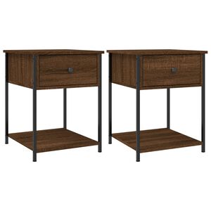 vidaXL 2 db barna t&ouml;lgy sz&iacute;nű szerelt fa &eacute;jjeliszekr&eacute;ny 44x45x58 cm