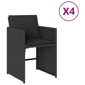 vidaXL 4 db fekete polyrattan kerti sz&eacute;k p&aacute;rn&aacute;val