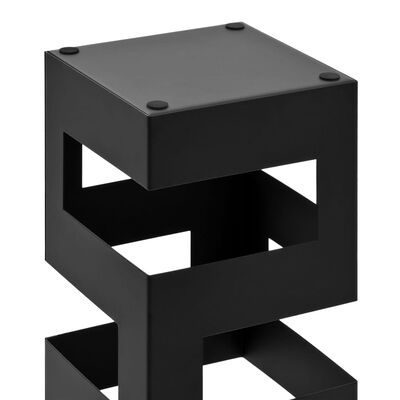 vidaXL fekete acél esernyőtartó Tetris-mintával