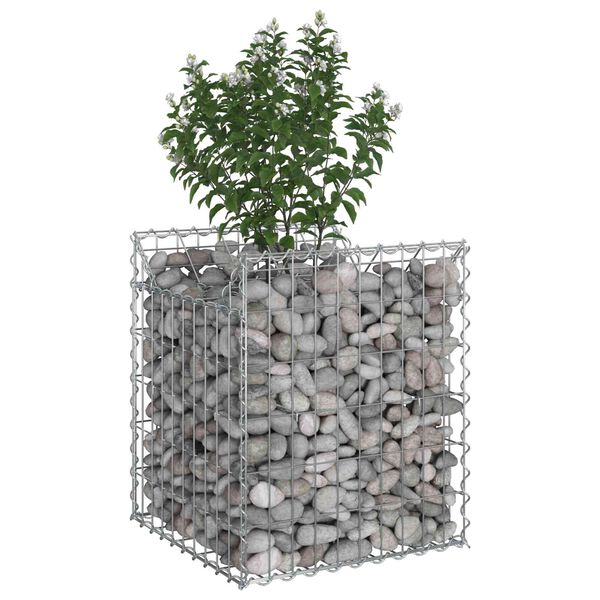 vidaXL Gabion emelt &aacute;gy Ez&uuml;st 50 x 50 x 60 cm Horganyzott ac&eacute;l