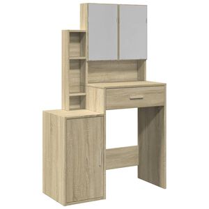 vidaXL sonoma t&ouml;lgy sz&iacute;nű f&eacute;s&uuml;lk&ouml;dőasztal szekr&eacute;nnyel 80 x 35 x 132 cm