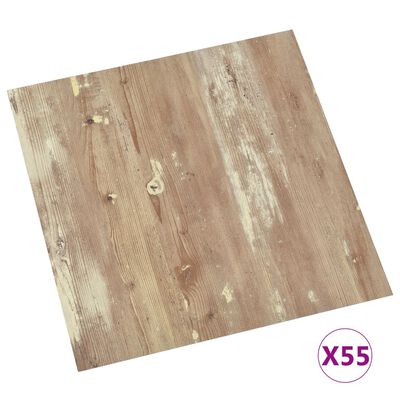 vidaXL 55 db barna öntapadó PVC padlólap 5,11 m²