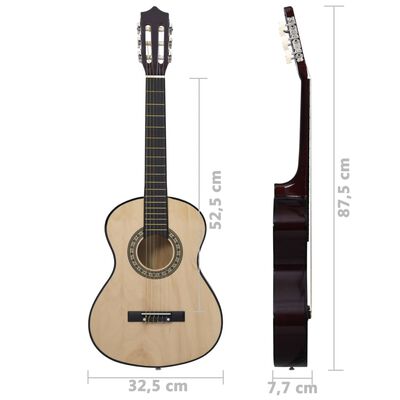 vidaXL 1/2-es klasszikus gitár kezdőknek és gyereknek tokkal 34"