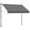 vidaXL antracit sz&ouml;vet &eacute;s ac&eacute;l feltekerhető napellenző 250 x 150 cm