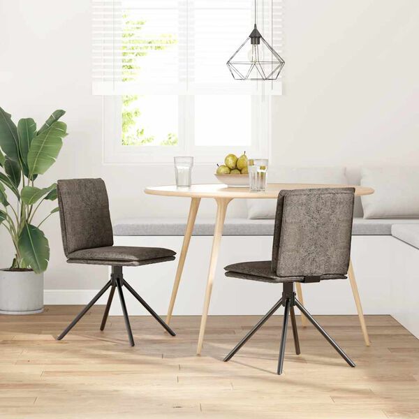 vidaXL &eacute;tkezősz&eacute;k s&ouml;t&eacute;tsz&uuml;rke műszarvasbőrből k&eacute;sz&uuml;lt &eacute;tkezősz&eacute;k