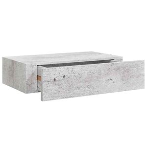 vidaXL betonsz&uuml;rke MDF falra szerelhető fi&oacute;kos polc 40 x 23,5 x 10 cm