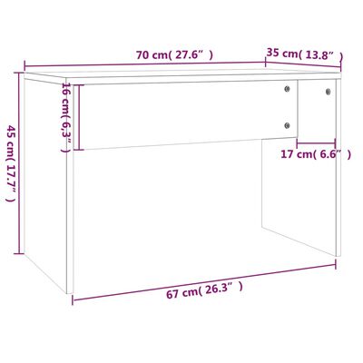 vidaXL sonoma-tölgyszínű fésülködőasztal-szett 74,5 x 40 x 141 cm