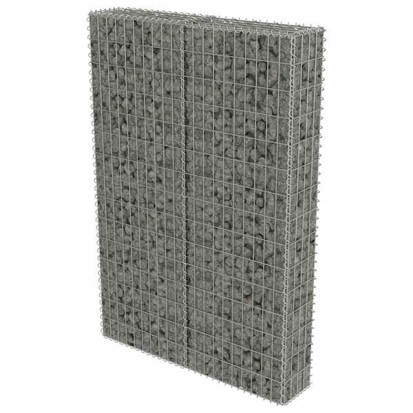 vidaXL horganyzott acél gabion fal fedéllel 100 x 20 x 150 cm