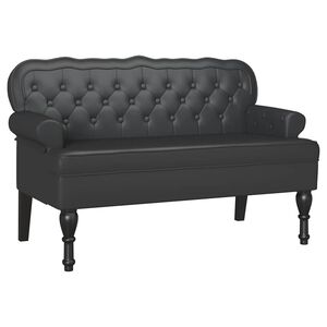 vidaXL Chesterfield Pad Fekete 119,5 x 64,5 x 75 cm Műbőr