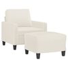 vidaXL krémszínű műbőr kanapéfotel lábtartóval 60 cm