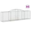 vidaXL 5 db &iacute;ves horganyzott vas gabion kos&aacute;r 300x50x80/100 cm