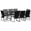 vidaXL Kert &eacute;tkező szett 9 pcs Fekete &eacute;s Antracit 160 x 80 x 73 cm