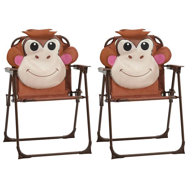 vidaXL 3 részes barna kerti gyerekbisztrószett napernyővel