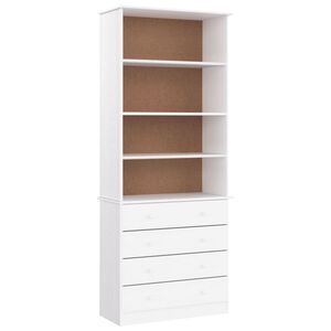 vidaXL ALTA feh&eacute;r t&ouml;m&ouml;r fenyőfa fi&oacute;kos k&ouml;nyvszekr&eacute;ny 77x35x186,5 cm
