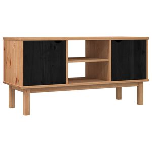 vidaXL TV &aacute;llv&aacute;ny OTTA 113,5 x 43 x 57 cm Fekete T&ouml;m&ouml;r Fenyőfa
