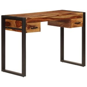 vidaXL t&ouml;m&ouml;r ak&aacute;cf&aacute;b&oacute;l &iacute;r&oacute;asztal 2 fi&oacute;kkal 110 x 50 x 77 cm
