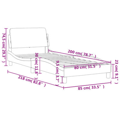 vidaXL rózsaszín bársony ágykeret fejtámlával 80 x 200 cm
