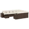 vidaXL 11 r&eacute;szes barna polyrattan kerti &uuml;lőgarnit&uacute;ra p&aacute;rn&aacute;kkal