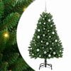 vidaXL Mű kar&aacute;csonyfa 150 cm 150 LED Meleg feh&eacute;r PVC &eacute;s Ac&eacute;l Z&ouml;ld