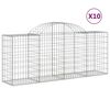vidaXL 10 db &iacute;ves horganyzott vas gabion kos&aacute;r 200x50x80/100 cm