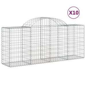 vidaXL 10 db &iacute;ves horganyzott vas gabion kos&aacute;r 200x50x80/100 cm